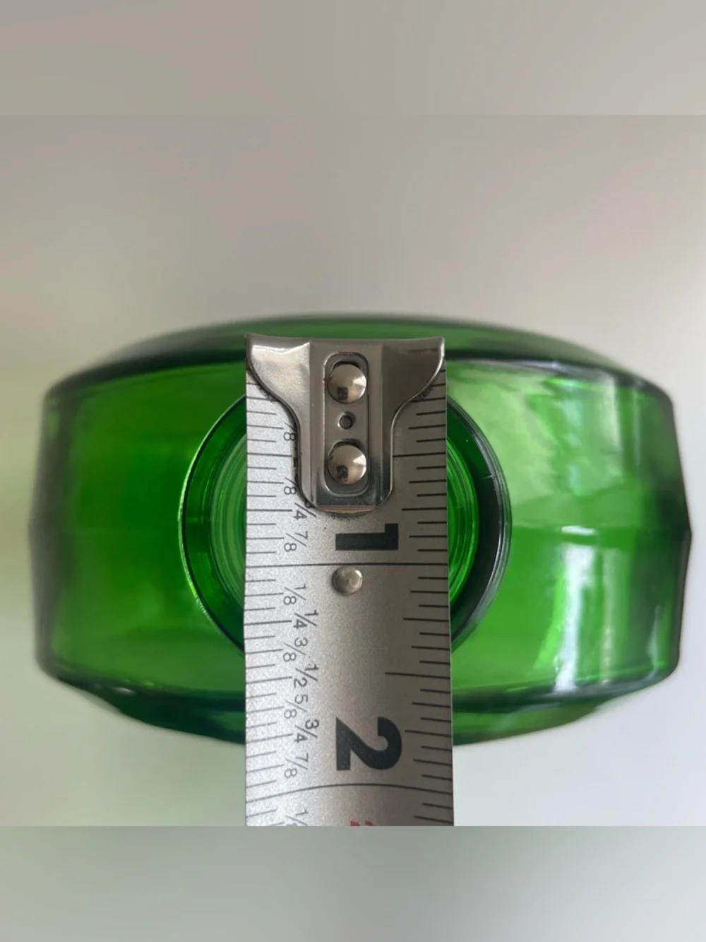 Vintage Green Glass Decorative Bottle Vase - Picture 8 of 10